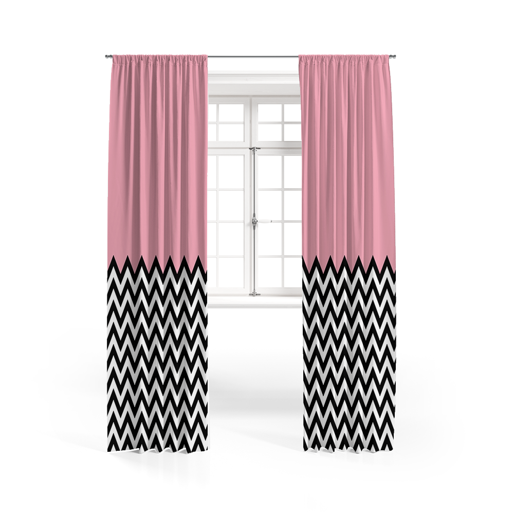 Ready-made curtain with colored squares